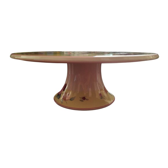 Royal Limited Chintz Roses Porcelain Pedestal Cake Stand Vintage Shabby Chic - Picture 2 of 8